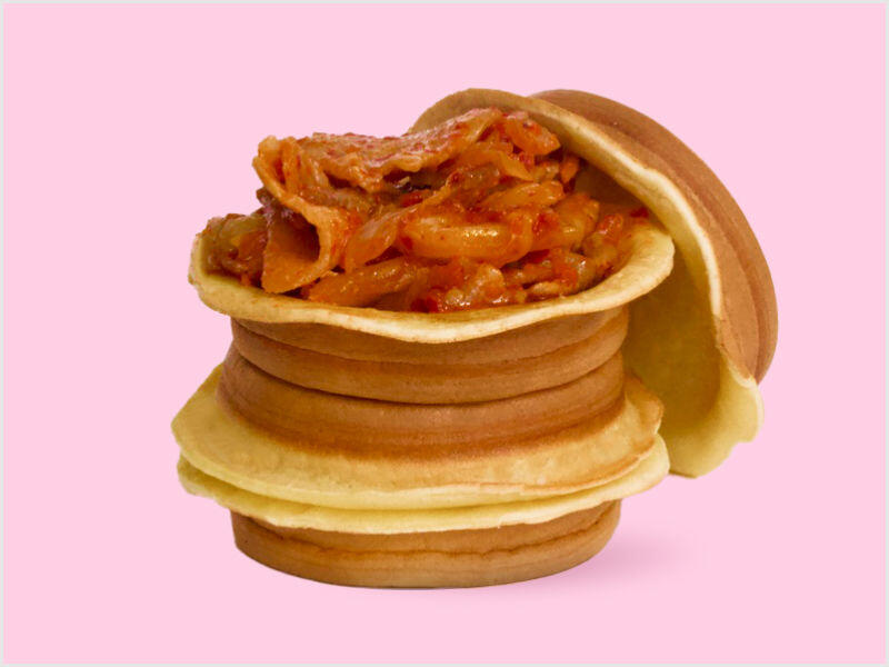 Pork Belly Kimchi Wheel Cake